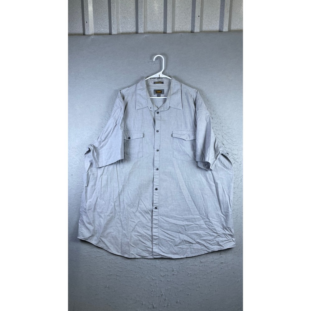The Foundry Shirt Men 3XLT Grey Excellent Short Sleeve Button Up Comfort Stretch